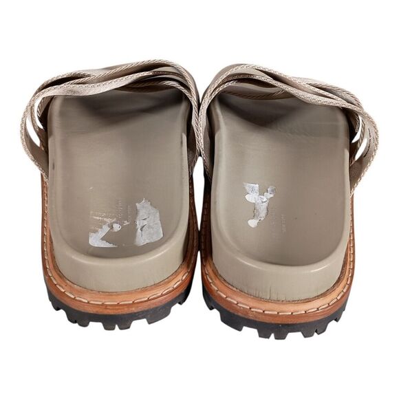 Rag & Bone Platform Sandal Slide Slip on Chunky Shoe Taupe Canvas Leather 39/9 - Picture 7 of 10